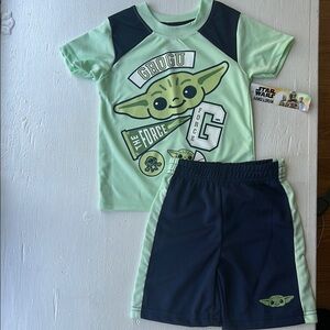Star Wars Grogu Light Green and Navy Outfit